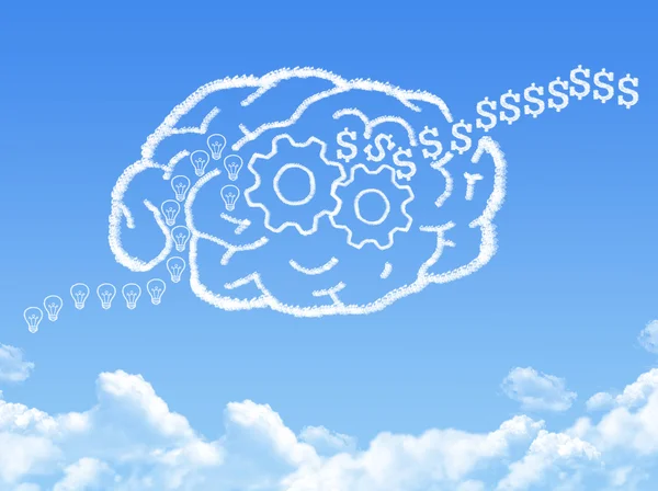 Cérebro criativo Ideia conceito forma de nuvem — Fotografia de Stock