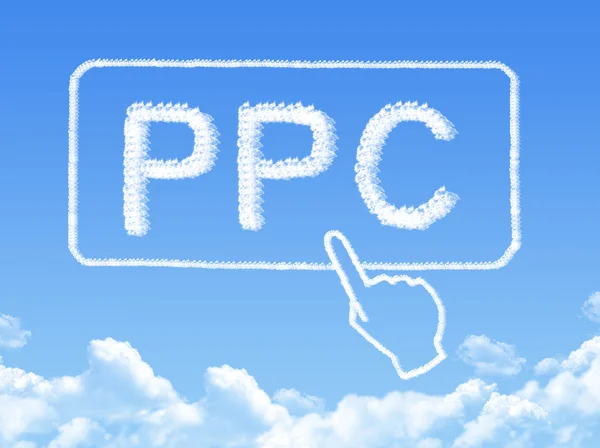 PPC wiadomość chmura kształt — Zdjęcie stockowe
