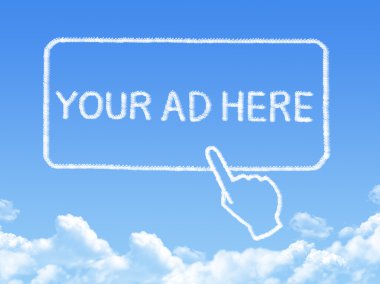 Reklamınız burada bulut şekil mesaj