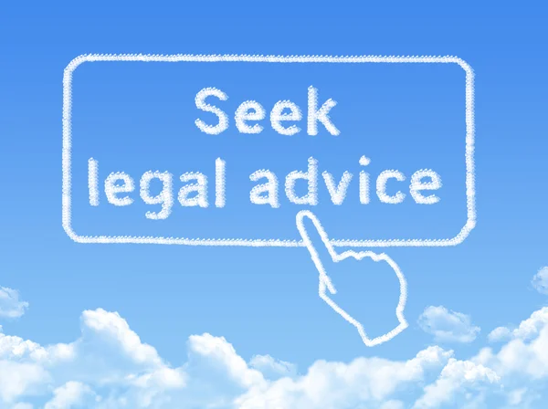 Seek legal advice message cloud shape — Stock Photo, Image