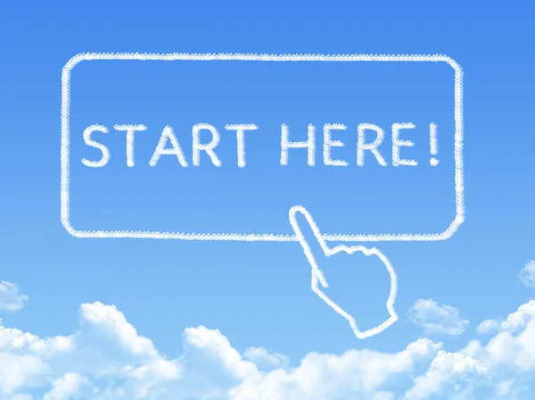 Start here message cloud shape — Stock Photo, Image