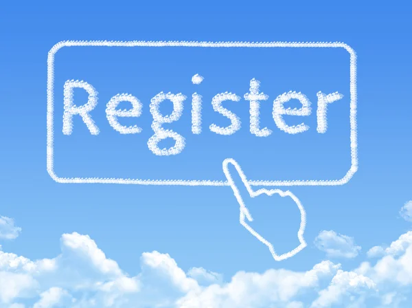 Register message cloud shape — Stock Photo, Image