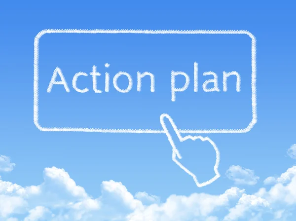 Plan d'action message forme de nuage — Photo