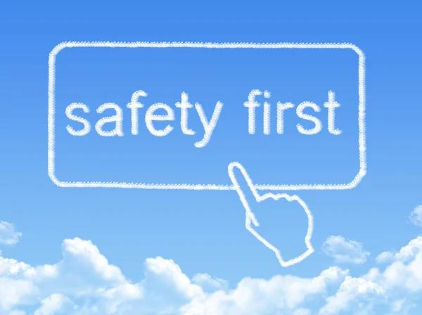 Biztonság első üzenet felhő-alakzat — Stock Fotó