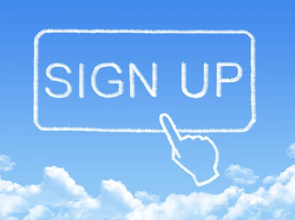 Sign up message cloud shape — Stock Photo, Image