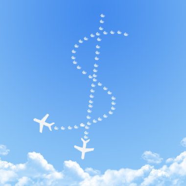 Uçakta şeklinde, bulut rüya kavramı