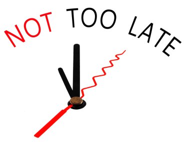 not too late with clock concept clipart
