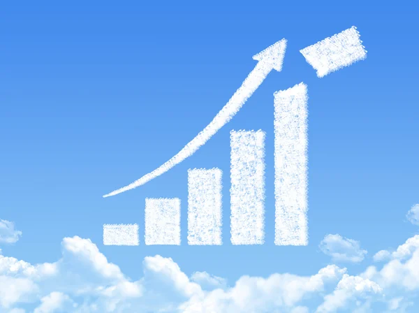 Progreso del crecimiento gráfico de flecha nube forma —  Fotos de Stock