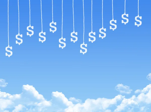 Aby pieniądze chmura kształt, pomysł na biznes — Zdjęcie stockowe