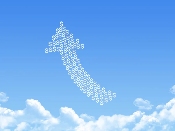 成長進捗矢印グラフ雲の形 — ストック写真