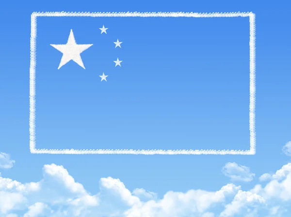 China flag cloud shape — Stock Photo, Image