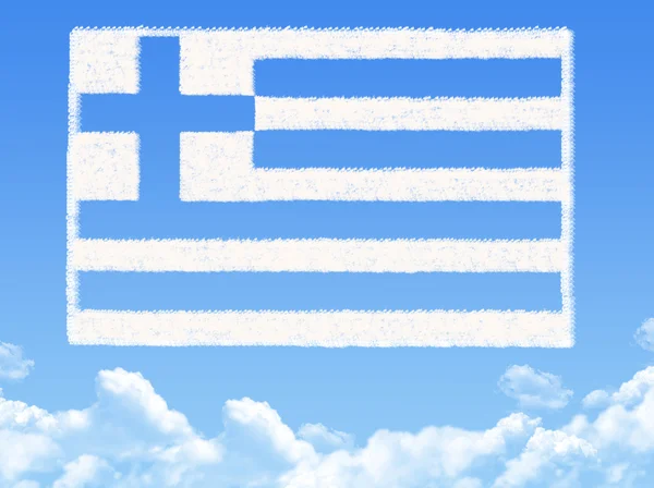 Greece flag cloud shape — Stock Photo, Image