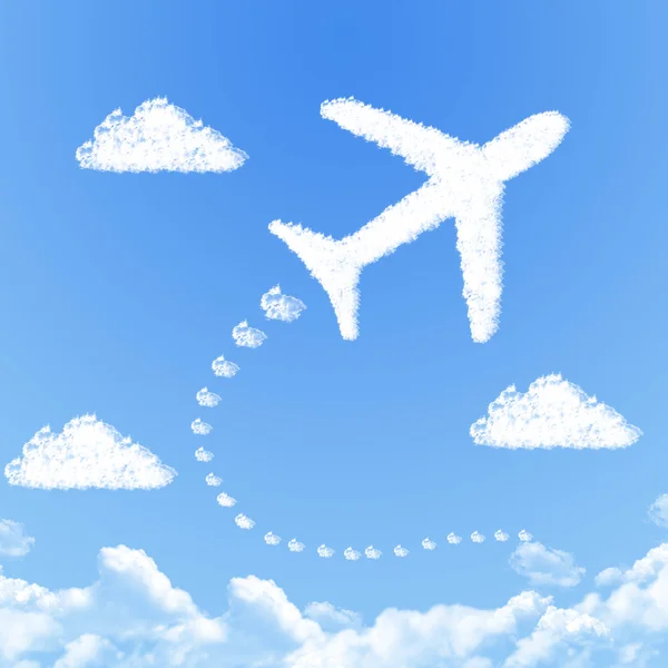 Flugzeug auf Wolke geformt, Traumkonzept — Stockfoto