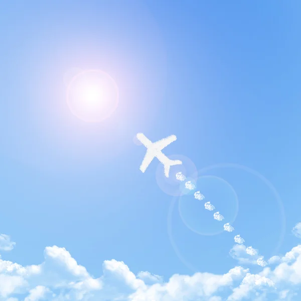 Avião em forma de nuvem, conceito de sonho — Fotografia de Stock