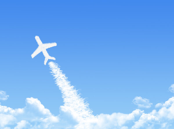 Plane on Cloud shaped ,dream concept