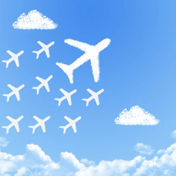 Führungsflugzeug auf wolkenförmigem, traumhaftem Konzept — Stockfoto