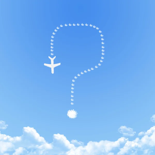 Plane on Cloud shaped ,dream concept — Stock Photo, Image