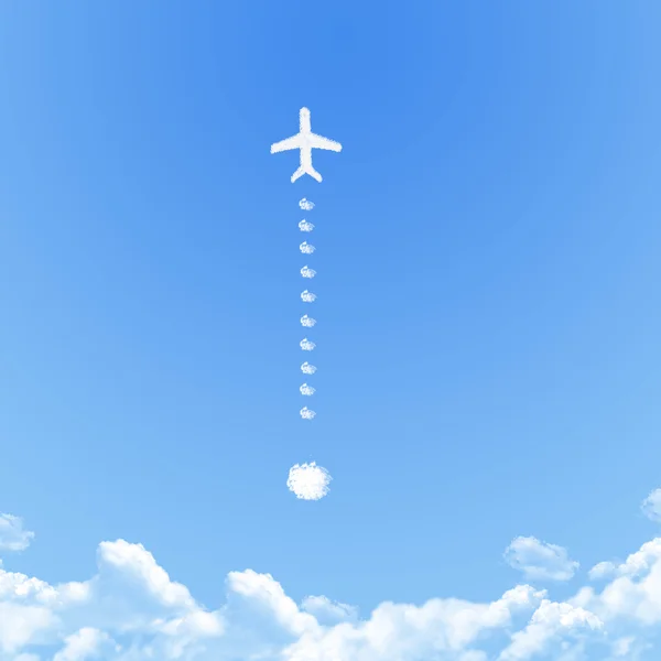 Samolot na chmury w kształcie, koncepcja marzenie — Zdjęcie stockowe