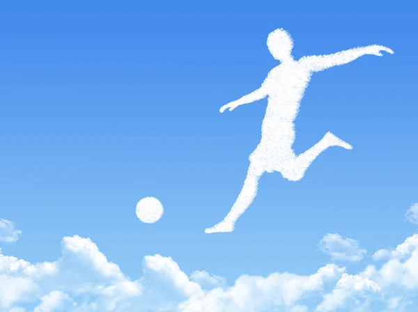 Football player cloud shape — Stock Photo, Image