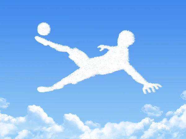 Fotboll spelare moln form — Stockfoto