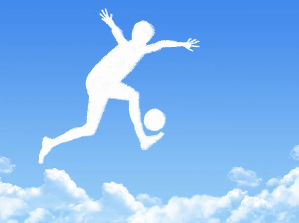 Fußballspieler in Wolkenform — Stockfoto