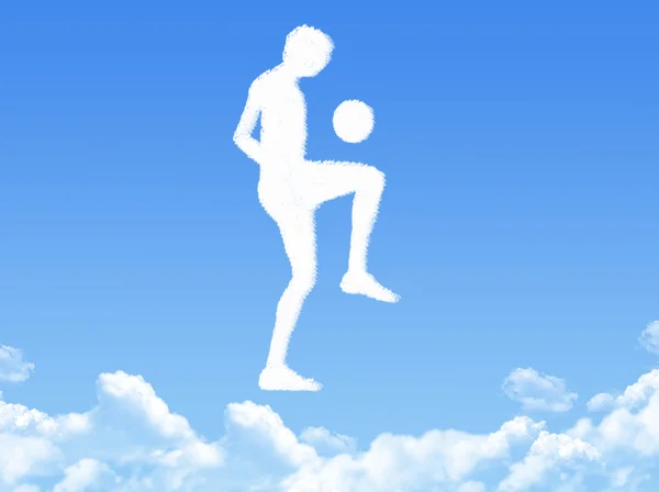 Futbol oyuncusu bulut şekli — Stok fotoğraf