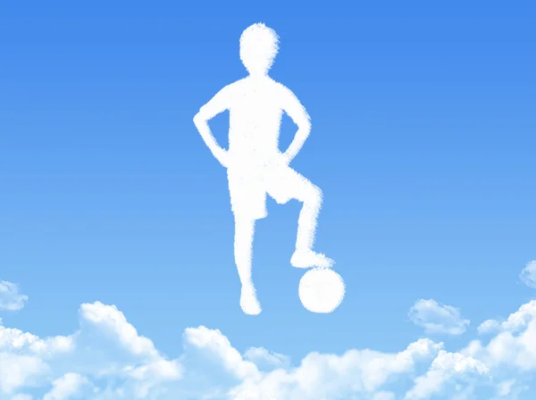 Fútbol jugador nube forma — Foto de Stock