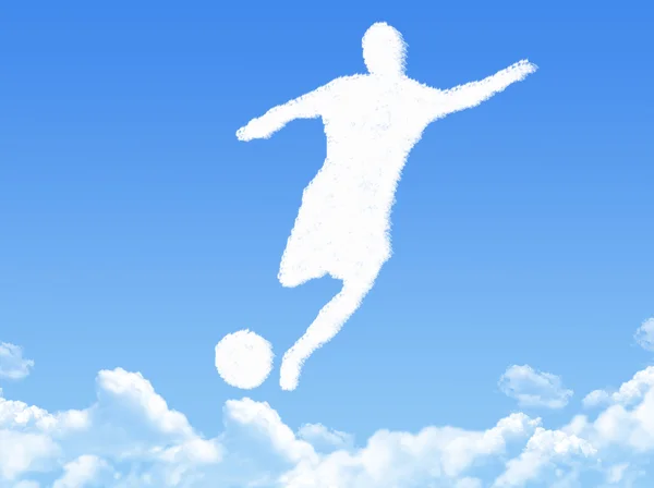 Fußballspieler in Wolkenform — Stockfoto