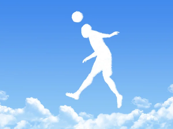 Voetbal speler wolk vorm — Stockfoto