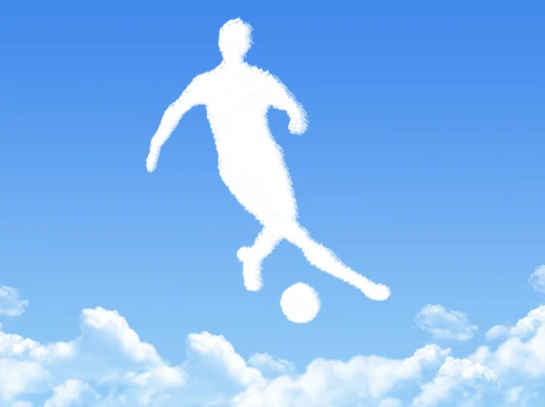 Fußballspieler in Wolkenform — Stockfoto