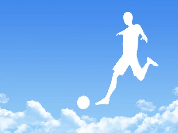 Piłka nożna gracz chmura kształt — Zdjęcie stockowe