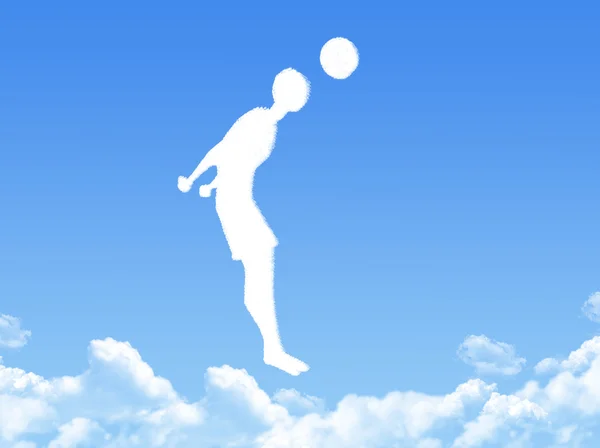 Voetbal speler wolk vorm — Stockfoto