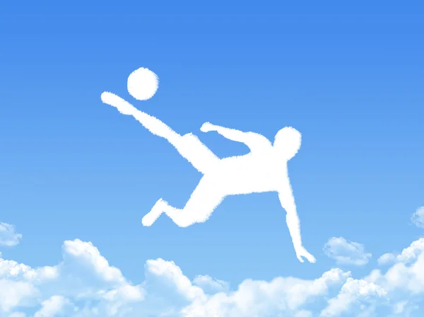 Fútbol jugador nube forma — Foto de Stock