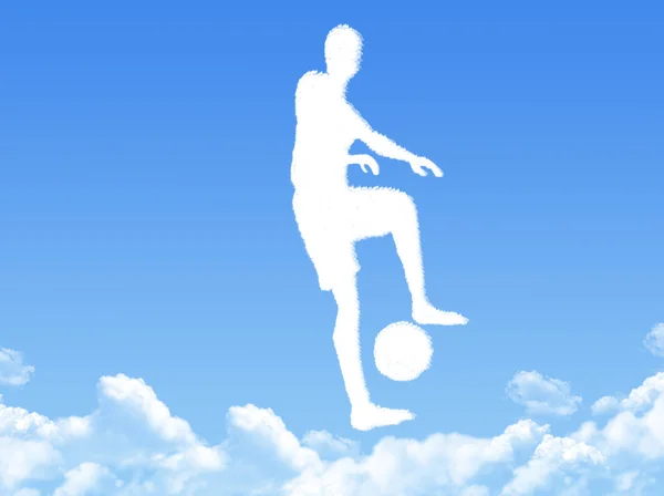 足球球员云的形状 — 图库照片