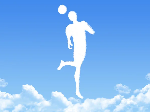 Fußballspieler in Wolkenform — Stockfoto