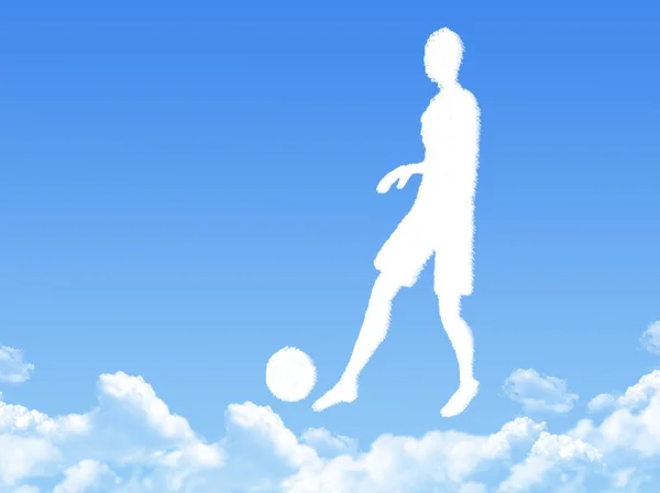 Football player cloud shape — Stock Photo, Image