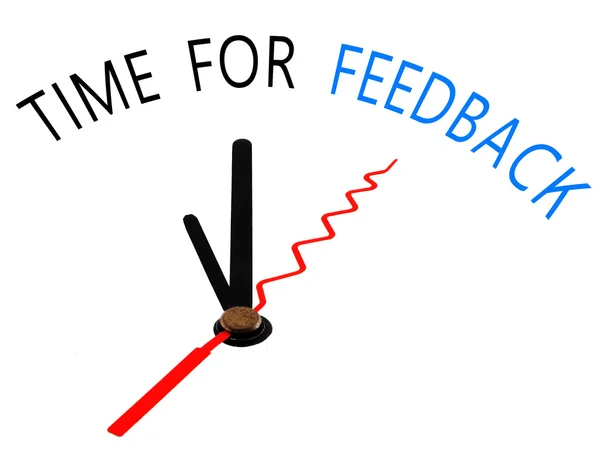 Tempo para feedback com o conceito de relógio — Fotografia de Stock