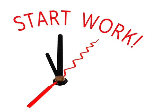 Start work with clock concept — Stock Photo, Image