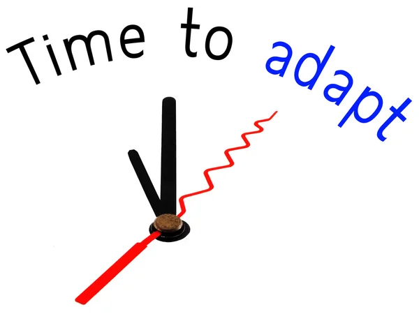 Time to adapt with clock concept — Stock Photo, Image