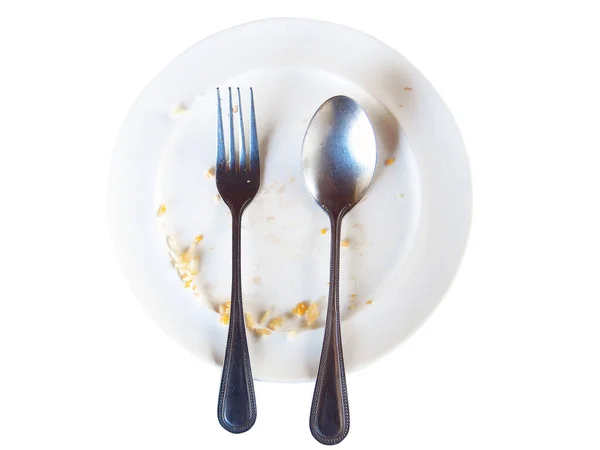 Overhead Shot Empty Dirty Dish — Stock Photo, Image