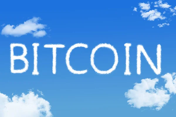 Bitcoin Cloud Shape Blue Sky — Stock Photo, Image