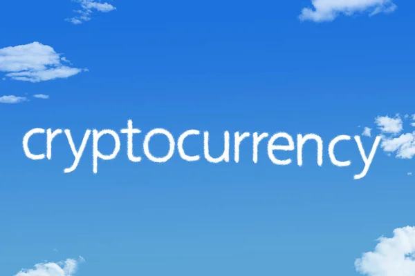 Cryptocurrency Cloud Shape Blue Sky — Stock Photo, Image