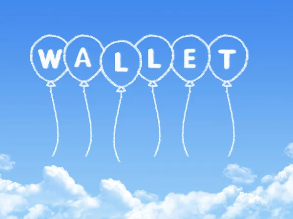 Wallet Balloon Cloud Shape Blue Sky — Fotografia de Stock