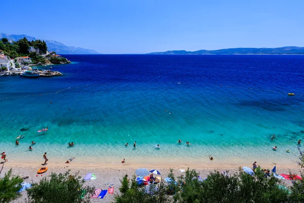Vackra Adriatiska stranden och lagunen med turkost vatten nära sp — Stockfoto