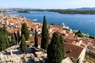 saint james Katedrali ve sibenik, cro şehrini panoramik görünüm