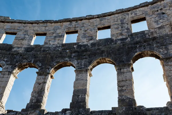 Antik Roma amfi tiyatro pula, Istria, Hırvatistan — Stok fotoğraf