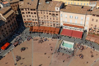 piazza del campo, siena Merkez Meydanı, tuscan havadan görünümü