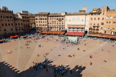 piazza del campo, siena Merkez Meydanı, tuscan havadan görünümü