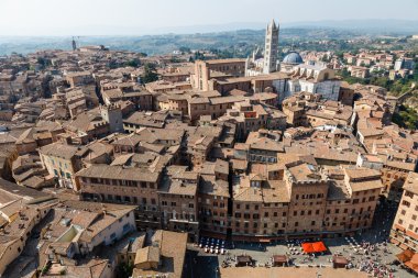 piazza del campo, siena Merkez Meydanı, tuscan havadan görünümü