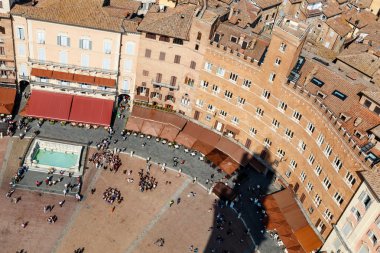 piazza del campo, siena Merkez Meydanı, tuscan havadan görünümü